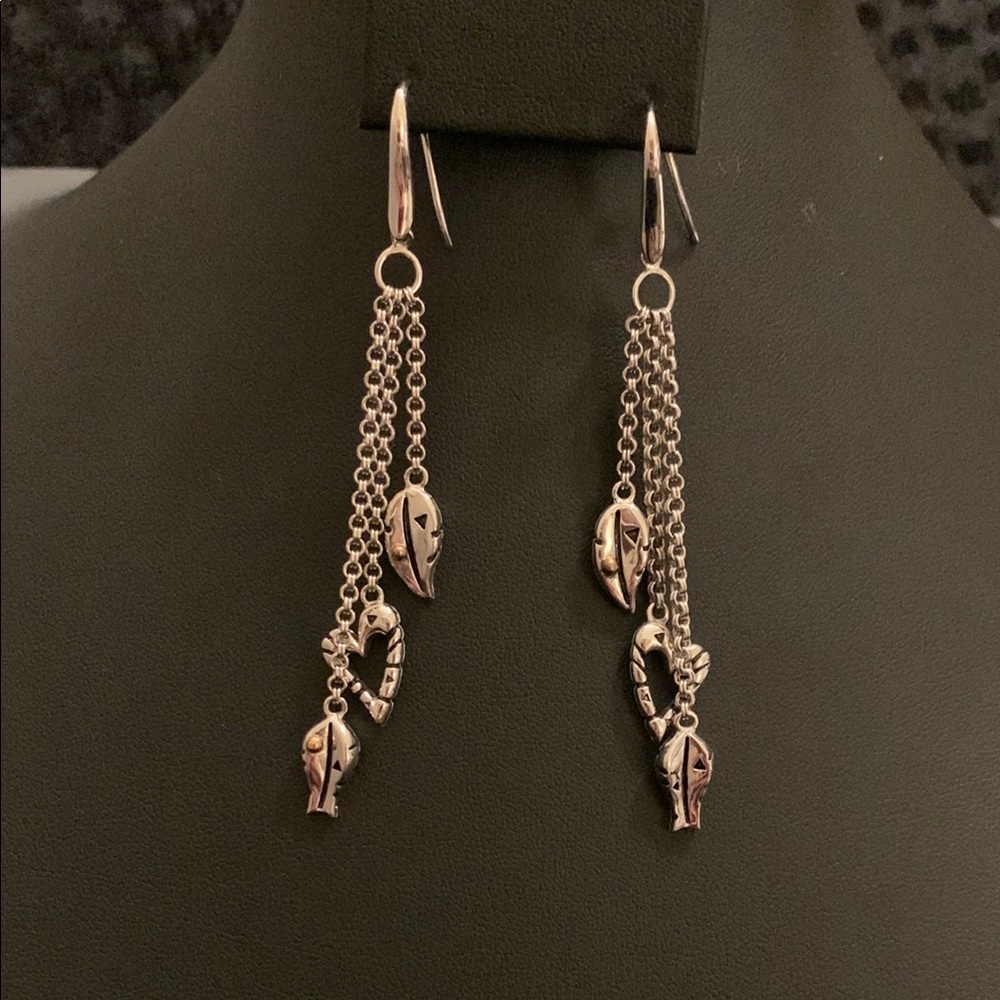 Elegant John Antencio Sterling Silver and 14k Earrings
